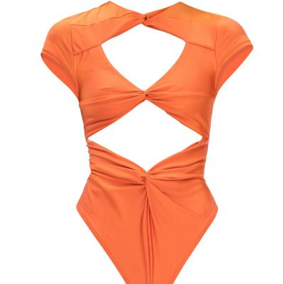 China Plus Size Plus Size Private Label Bikini Swimwear Sexy Cut Out One Piece Beachwear Top for sale