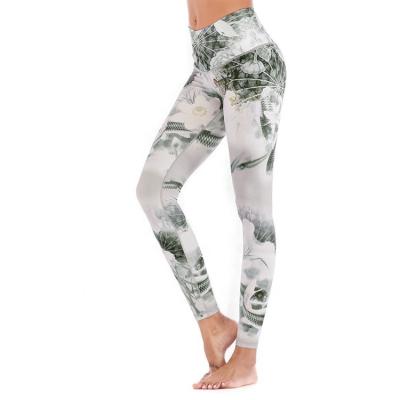 China Antibacterial Printed Women Sport Leggings High Waisted Lift Up Yoga Pants Gym Fitness Tights Woman Running Leggings for sale