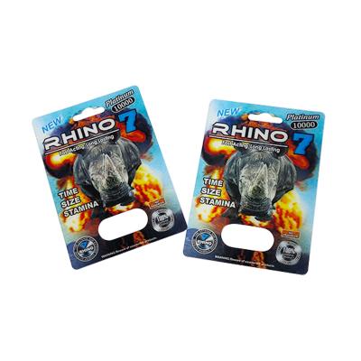 China Plastic Blister Pack Cards For Rhino 69 Series Male Enhancement Pills Packaging Customizable for sale