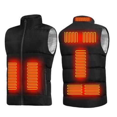 China Waterproof 9 Heating Zones Heated Outdoor Temperature Control Winter Vest USB Charging Vest Heating Heated Clothes Vest for sale