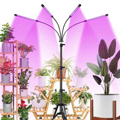 China Seed Starting Upgraded Version 4 Head For Indoor Plants Dimmable 40W LED Grow Light Full Spectrum With Auto On/Off Timer for sale