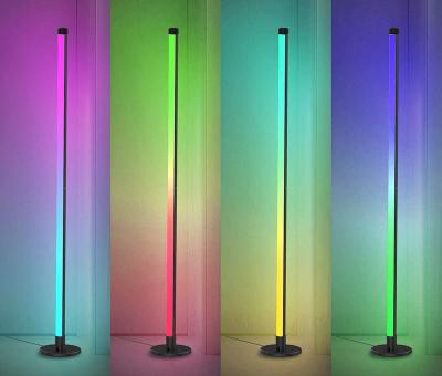 China Modern Simple Luxury Nordic Europe Stand Up Contemporary LED Tripod Shelf Corner RGB Floor Lamp for sale