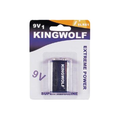 China Toys 9v Alkaline Accumulator 6LR61 KINGWOLF 9v Alkaline Battery for sale