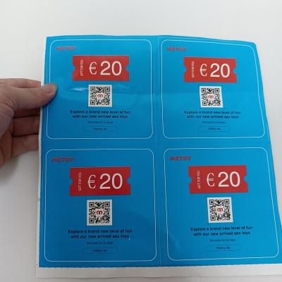 China Waterproof Custom Adhesive Voucher Label Sticker Printing for sale