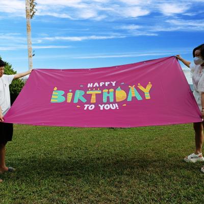 China Advertising Display Banners Custom Printing Flags Happy Birthday Outdoor Promotional Party Roll Up Flags Banners for sale