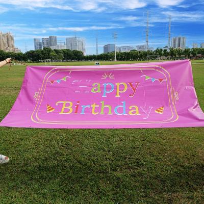 China Advertising Display Banners Custom Printing Flags Happy Birthday Outdoor Promotional Party Roll Up Flags Banners for sale