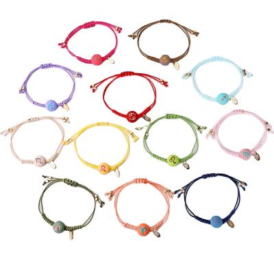 China Cute Fashion Bangle 12 Zodiac Bracelet Capricorn Lucky Rope Bracelet Bangles For Women Jewelry for sale