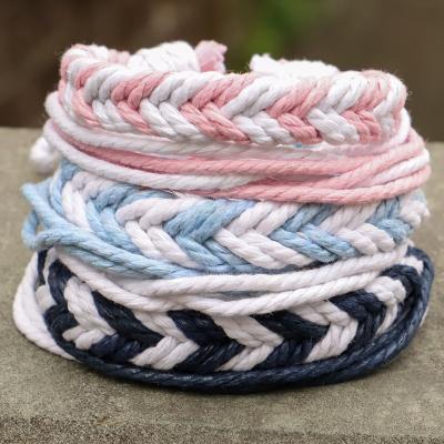 China BOHEMIA Wax Wholesale Rope Weave Braided Bracelet For Women Macrame Fashion Friendship Charm Bracelet Trendy for sale