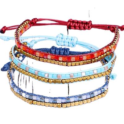 China BOHEMIA DIY Handmade Rice Beads Woven Bracelet Style Friendship Bohemian Bracelet for sale