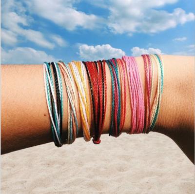 China 2020 popular and women's ethnic accessories woven new style wax bracelet beach surf bracelet men by rope for sale