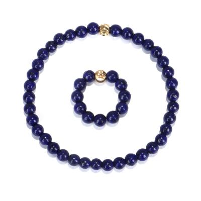 China BOHEMIA Lazulite Bracelet With Natural Stone Flower Bead Charm Cooper Bracelet For Women for sale