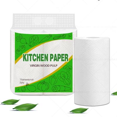 China Kitchen Piece Premium Household Virgin Wood Towels Disposable Paper Towels Roll Kitchen Bi-ply White for sale