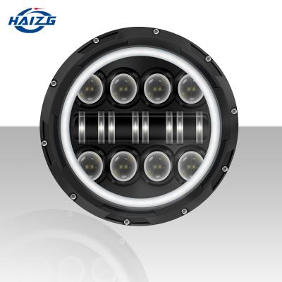 China HAIZG High Low Beam High Low Beam DRL Around 7inch Angel Eyes Headlights Truck Spot Beam Fog Lights Off-Road Car Led Headlights for sale