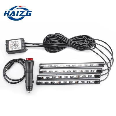 China HAIZG Hot Sale 9LED Radio Decorative Light Led Strip RGB Voice Remote Control Sensor Sound Music Control Car Led Light 1.3*17cm for sale