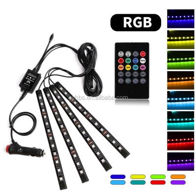 China PVC+Silicon HAIZG RGB Interior Light Car 12V 12SMD Multi Color Atmosphere Remote Control Light for sale