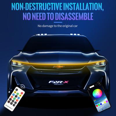 China HAIZG 1.2/1.5/1.8M Auto RGBr Atmosphere Light Bars DRL Strip APP Control Flexible Car Decoration Flexible Hood Light HAIZG 1.2/1.5/1.8M Flexible Led Strip for sale