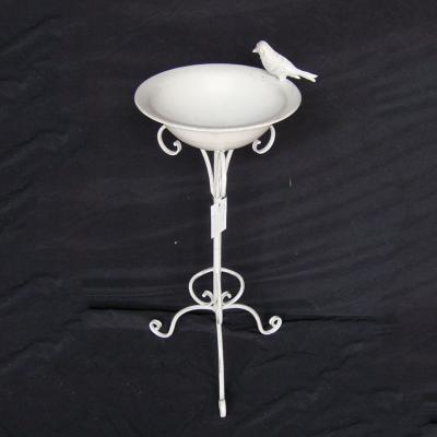 China Sustainable Outdoor Garden Decoration White Metal Birds Food Feeder With Stand for sale