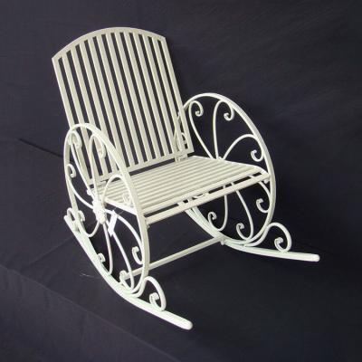 China Garden Chair Iron White Decorative Metal Furniture Outdoor Rocking Garden Chairs for sale