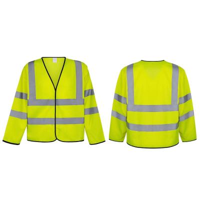 China High Safety Visibility Breathable Safety Vest Popular 120G/M2 Polyester Long Sleeve Increased Reflective 100% Reflective Vest for sale