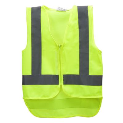 China Custom Yellow Road Custom Zipper Price Work Mesh Fluorescent Logo High Visibility Tops Safety Reflective Vest for Children Secu for sale