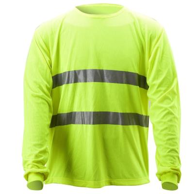 China High Visibility Safety Shirts Long Sleeve Moisture Wicking High Visibility Quick Dry Summer Cooling Reflective Reflective Shirt Custom for sale