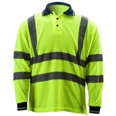 China Long Sleeve OEM ODM Hi Visibility High Visibility Breathable High Strength Polo Shirt Reflective Hi Visibility Shirt Custom For Construction for sale