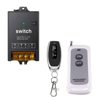 China Remote Control Switch RF433MHz Power 30A High Wide Voltage 12-72V DC S-12-2 for sale