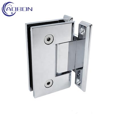 China 90 Degree H Easy Installation Safe Durable Solid Brass Plate Frameless Glass To Pour Door Bracket Hinge For 8-12 Mm Tempered Glass for sale