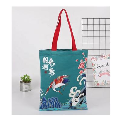 China High Quality Large Capacity Shoulder Shopping Bag Cotton Canvas Custom Reusable Natural Handled Tote Bag for sale