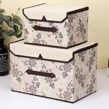 China Sustainable Household Toy Cardboard Durable Nonwoven Fabric Covered Storage Box for sale