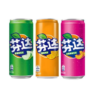 China Soft Drink Fanta Fruit Fruity Soda 330ml Hot Product Low Fat Canned China Fanta Orange for sale