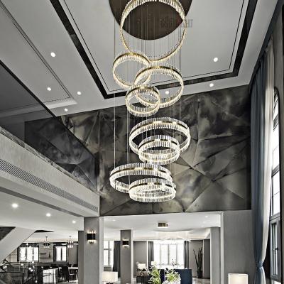 China Customization crystal lighting of large hotel chandelier decoration LED pendant lamp post-modern crystal lobby chandelier for sale