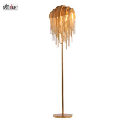 China Personality Postmodern Creative Postmodern Tassel Aluminum Chain Floor Lamp for Designers and Engineers for sale