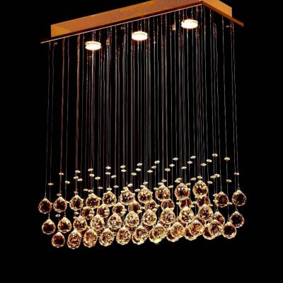 China Modern simple modern indoor crystal pendant lamp round crystal pendant lamp for bedroom restaurant for sale