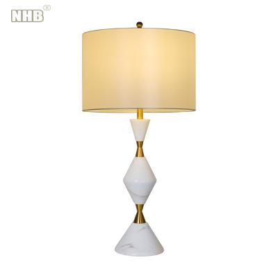 China Modern Design Lamp Post Table Lamp Modern Simple Conical Marble Bedside Table Lamp for sale