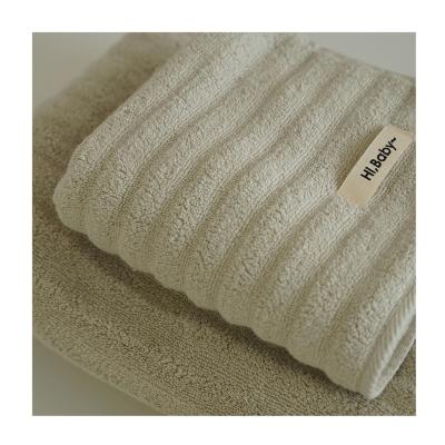 China Wholesale Logo Wave Household Cotton Luxury QUICK DRY Towel Set Customized Bath for sale