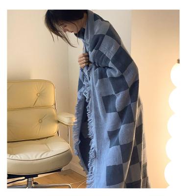 China Anti-Pull Feel Baby Blanket Thick Full Cotton Knit Luxury, Customizable China Nantong Pattern Air Conditioning Cotton Blanket for sale