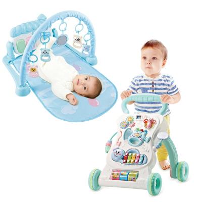 China Musical Practice Newborn Crawling Game Early Educational Sitting Mat Learning 2 in 1 Baby Walker for sale