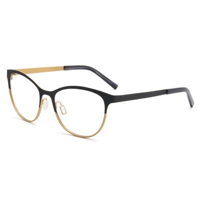 China Latest unisex fashion titanium glasses wholesale lightweight model frames for sale