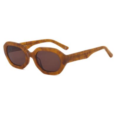 China Custom Made Retro Vintage Unisex Acetate Fashion Sunglasses Men Shades Amber Irregular Sunglasses For Women for sale