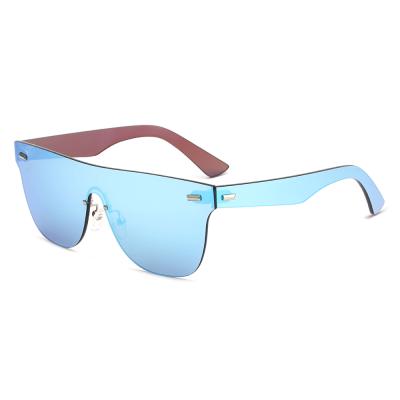 China High Quality Promotional Custom Made Flat Unisex Women Mirror Lens Sunglasses NS Sunglasses PC Oversized PC Sunglasses Men for sale