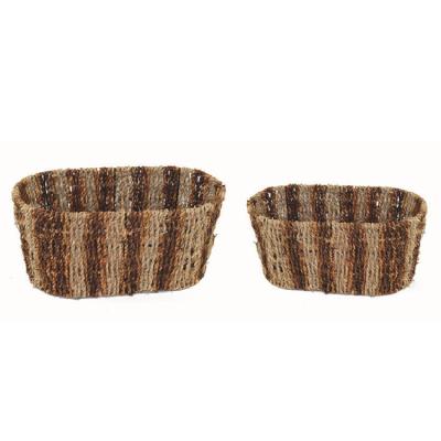 China Eco-Friendly Plant Plankton Oval Basket Rattan Indoor Planters for sale