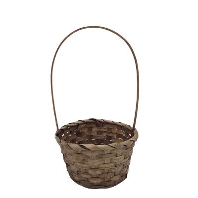 China Sustainable Round Vintage Bamboo Woven Yulin Jiafu Easter Basket for sale