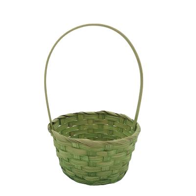 China Yulin Solid Color Kid Party Flower Craft Easter Egg Jiafu Woven Bamboo Gift Viable Basket for sale