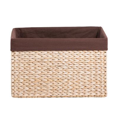 China Sustainable Hand - Large Woven Water Hyacinth Laundry Basket for Storage Sundries for sale