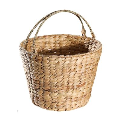 China Yulin Jiafu Viable Paper Basket for Storing Sundries/Newspapers, Hand - Woven Water Hyacinth Basket for sale