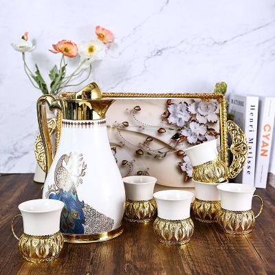 China Arabic Modern Custom Viable Modern Custom Gift Luxury Coffee Tea Cups Marble Decor White Gold For Hotel Restaurant for sale