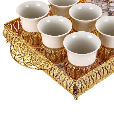 China Sustainable Style Luxury Hotel Drinkware Set 6 Arabic Coffee Cups In Stock for sale