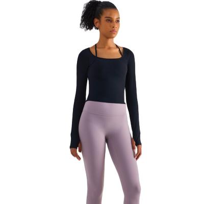 China Breathable Women's yoga wear running wear long sleeve sportswear gym fall fitness wear for sale