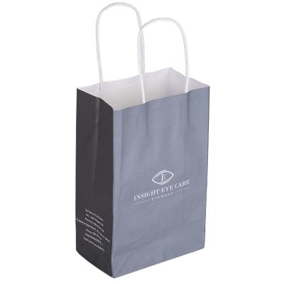 China Recyclable Custom Printed Black Brown Kraft Paper Shopping Bag With Handles for sale